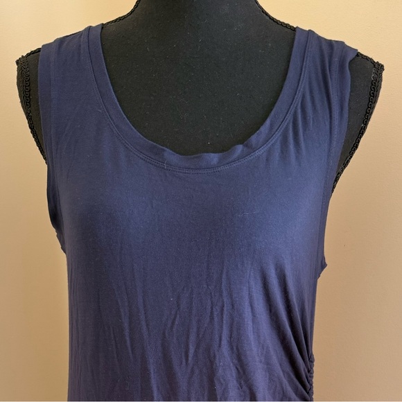 Athleta Blue Side gather T shirt‎ Dress sz Medium - Picture 7 of 9